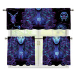 Virgo And Astrological Signs Print 3 Piece Kitchen Curtains
