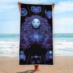 Virgo And Astrological Signs Print Beach Towel