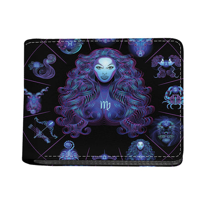 Virgo And Astrological Signs Print Bifold Wallet