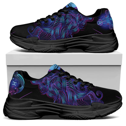 Virgo And Astrological Signs Print Black Chunky Shoes