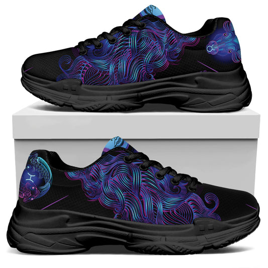 Virgo And Astrological Signs Print Black Chunky Shoes