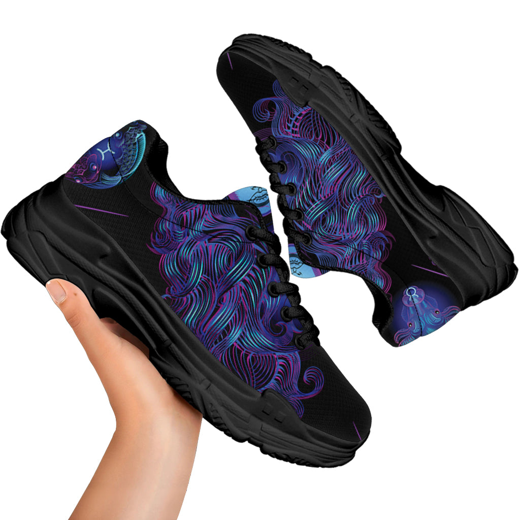 Virgo And Astrological Signs Print Black Chunky Shoes