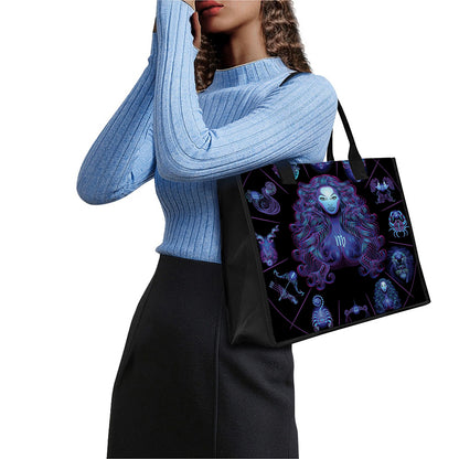 Virgo And Astrological Signs Print Canvas Tote Bag