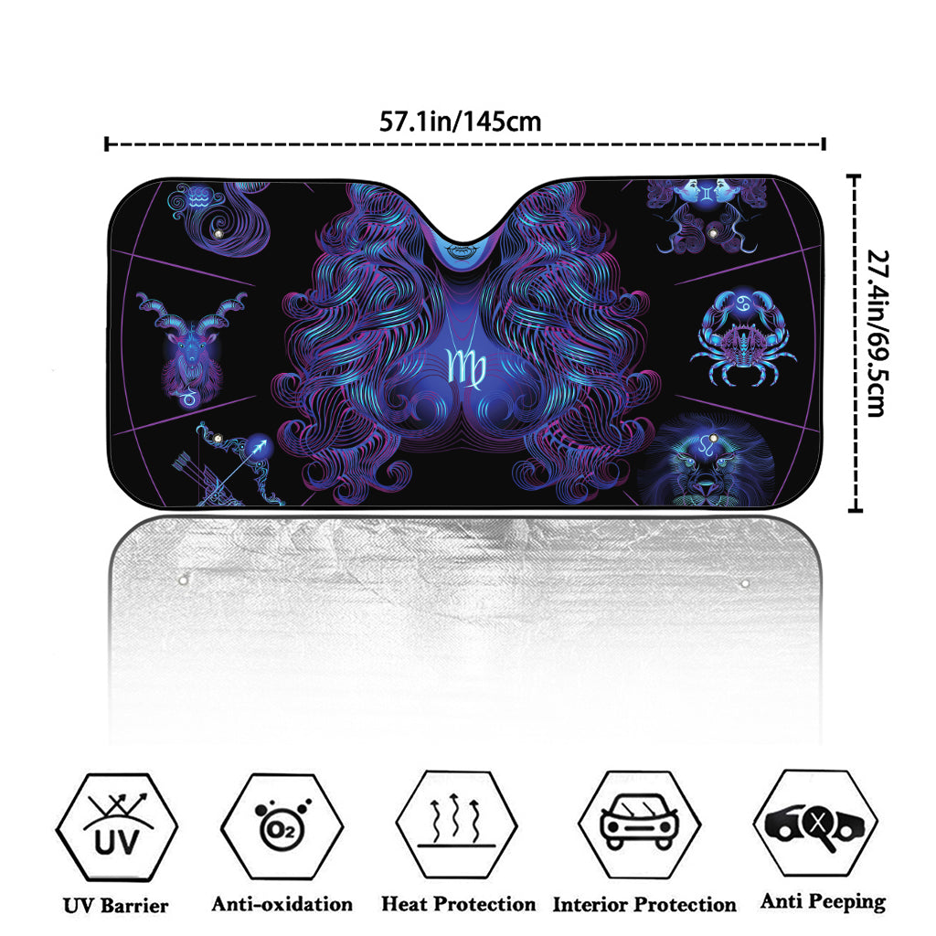 Virgo And Astrological Signs Print Car Windshield Sun Shade