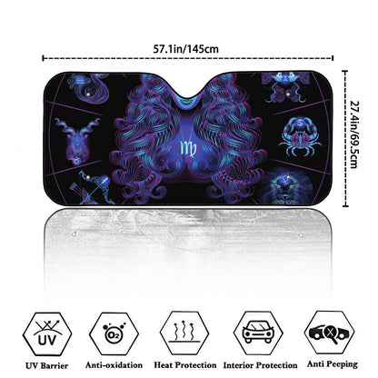 Virgo And Astrological Signs Print Car Windshield Sun Shade
