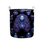 Virgo And Astrological Signs Print Collapsible Laundry Basket