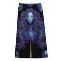 Virgo And Astrological Signs Print Cotton Front Slit Maxi Skirt