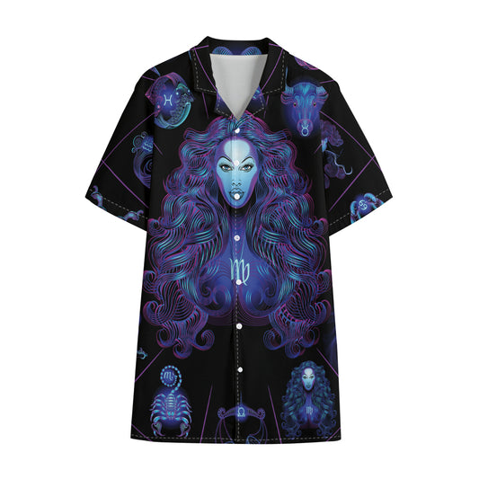 Virgo And Astrological Signs Print Cotton Hawaiian Shirt