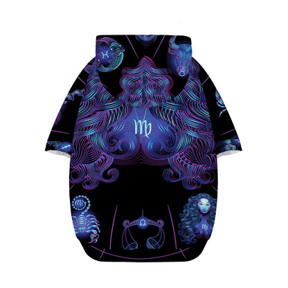 Virgo And Astrological Signs Print Dog Zip Up Hoodie