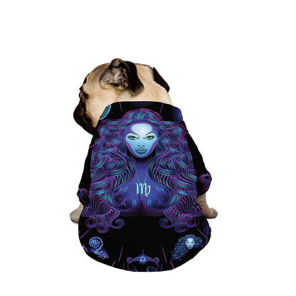 Virgo And Astrological Signs Print Dog Zip Up Jacket