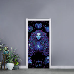 Virgo And Astrological Signs Print Door Sticker