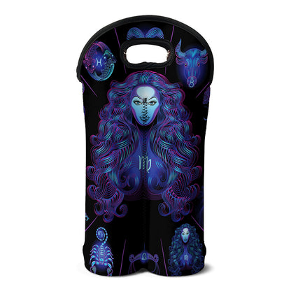Virgo And Astrological Signs Print Double Neoprene Wine Tote