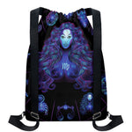 Virgo And Astrological Signs Print Drawstring Backpack