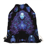 Virgo And Astrological Signs Print Drawstring Bag