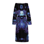 Virgo And Astrological Signs Print Hooded Bathrobe