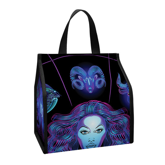 Virgo And Astrological Signs Print Insulated Lunch Tote