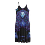 Virgo And Astrological Signs Print Jersey Midi Cami Dress
