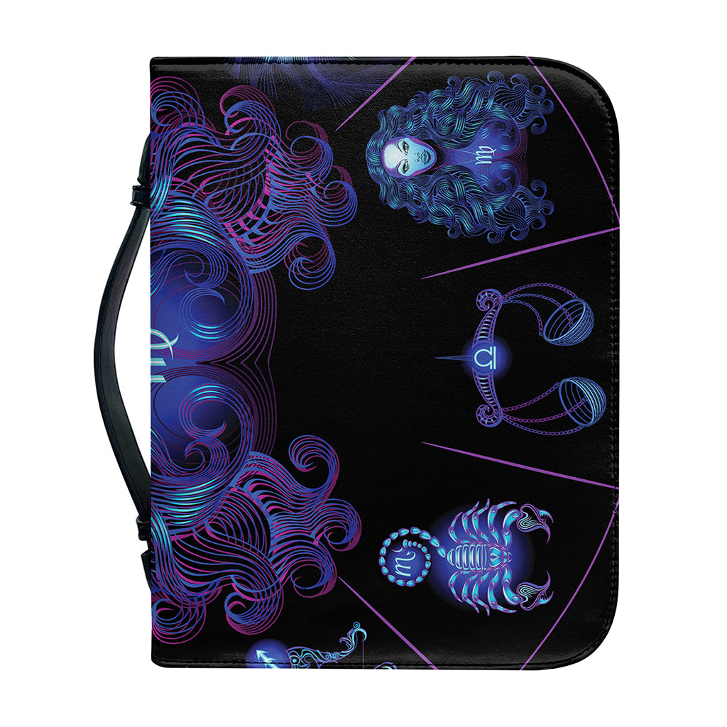Virgo And Astrological Signs Print Leather Bible Cover