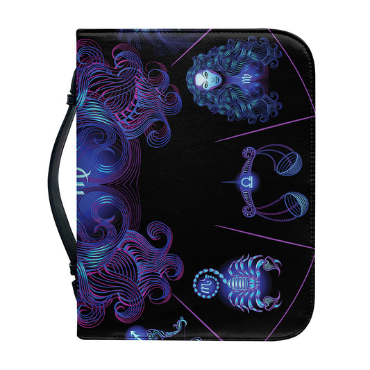 Virgo And Astrological Signs Print Leather Bible Cover