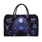 Virgo And Astrological Signs Print Leather Duffle Bag