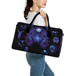 Virgo And Astrological Signs Print Leather Duffle Bag