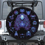 Virgo And Astrological Signs Print Leather Spare Tire Cover