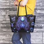 Virgo And Astrological Signs Print Leather Tote Bag