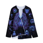 Virgo And Astrological Signs Print Long Sleeve Short Coat