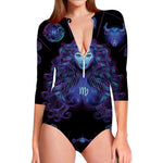 Virgo And Astrological Signs Print Long Sleeve Swimsuit