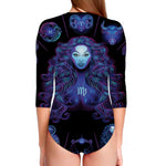 Virgo And Astrological Signs Print Long Sleeve Swimsuit