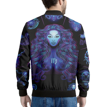 Virgo And Astrological Signs Print Men's Bomber Jacket