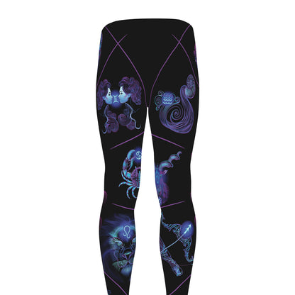 Virgo And Astrological Signs Print Men's leggings