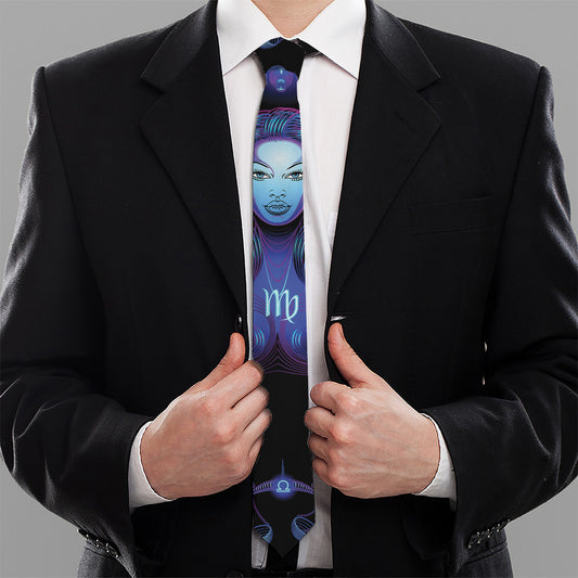 Virgo And Astrological Signs Print Necktie