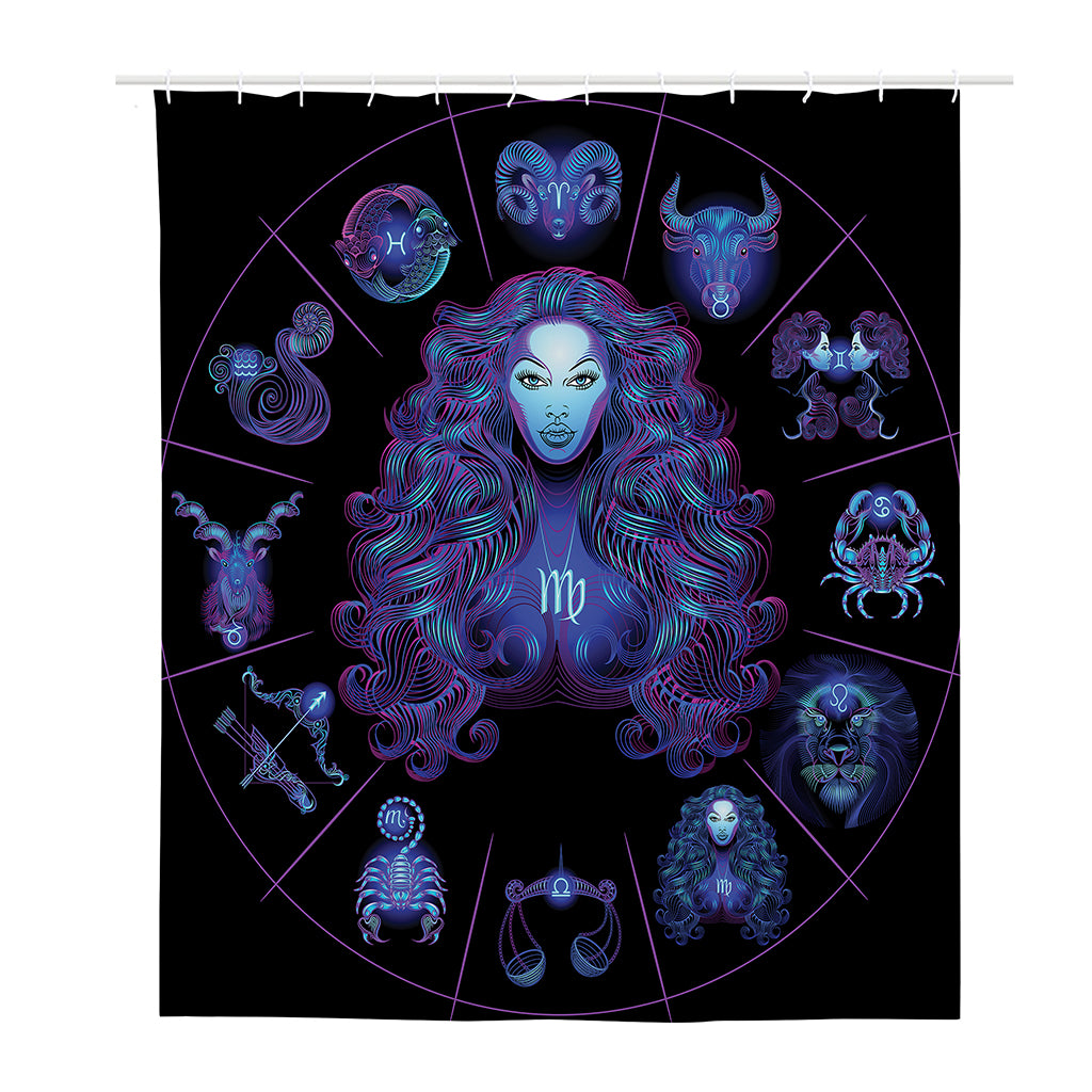 Virgo And Astrological Signs Print Polyester Shower Curtain
