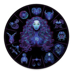 Virgo And Astrological Signs Print Round Floor Mat