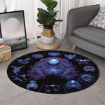 Virgo And Astrological Signs Print Round Rug