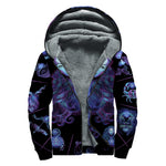 Virgo And Astrological Signs Print Sherpa Lined Zip Up Hoodie