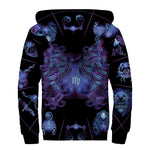 Virgo And Astrological Signs Print Sherpa Lined Zip Up Hoodie