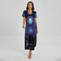 Virgo And Astrological Signs Print Short Sleeve Maxi Dress
