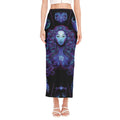 Virgo And Astrological Signs Print Side Slit Maxi Skirt