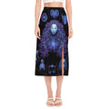 Virgo And Astrological Signs Print Side Slit Midi Skirt