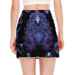Virgo And Astrological Signs Print Side Slit Mini Skirt