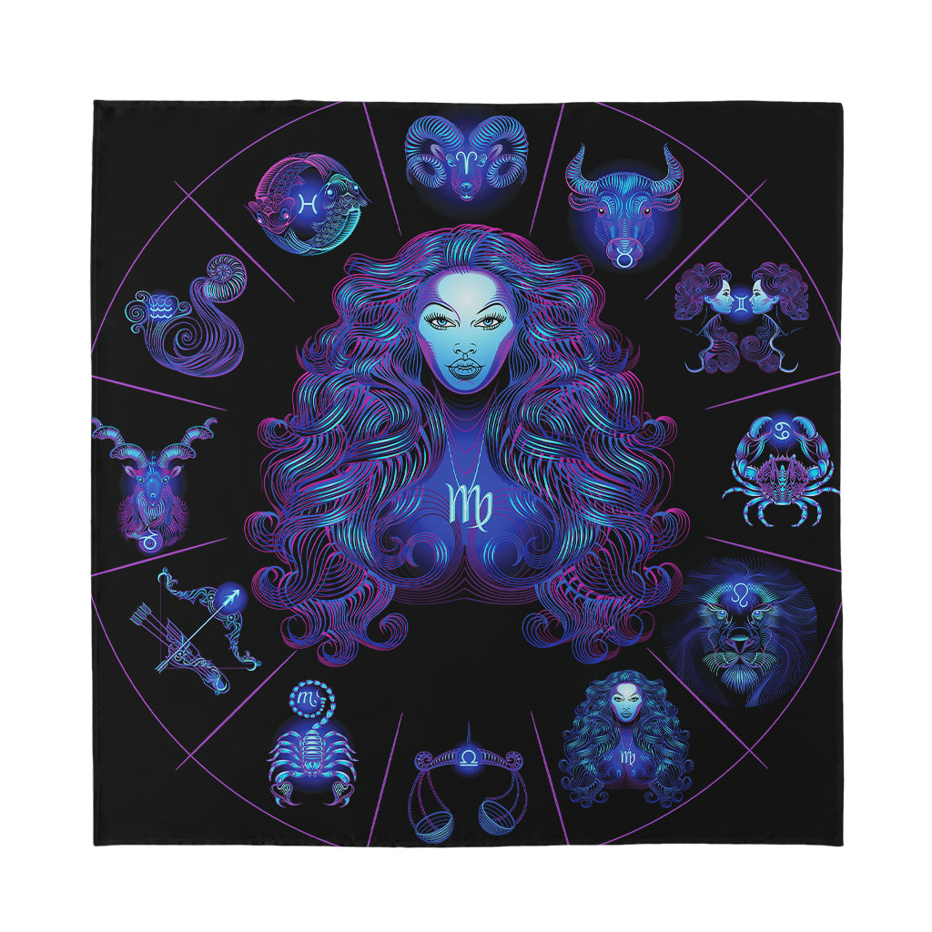 Virgo And Astrological Signs Print Silk Bandana