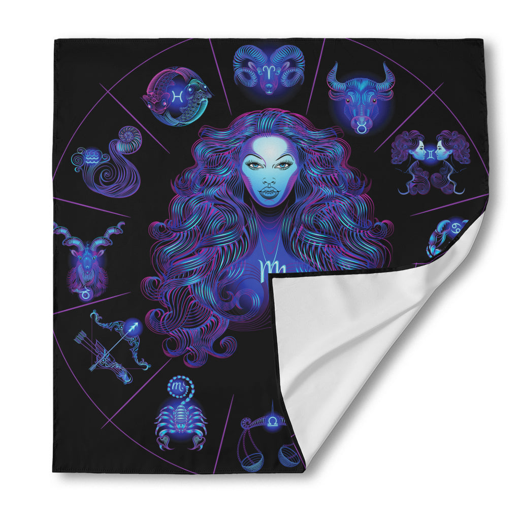 Virgo And Astrological Signs Print Silk Bandana