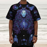 Virgo And Astrological Signs Print Textured Short Sleeve Shirt