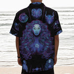 Virgo And Astrological Signs Print Textured Short Sleeve Shirt