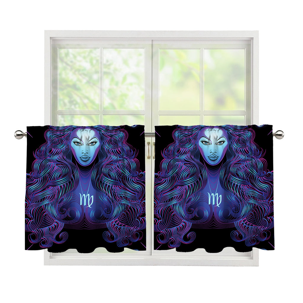 Virgo And Astrological Signs Print Tier Curtains