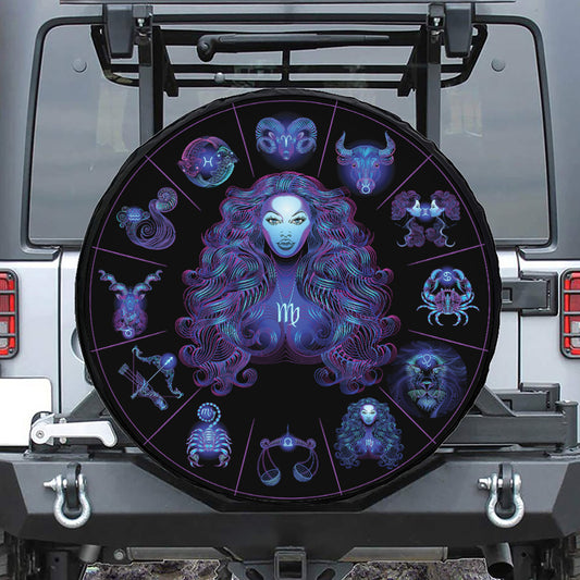Virgo And Astrological Signs Print Tire Cover