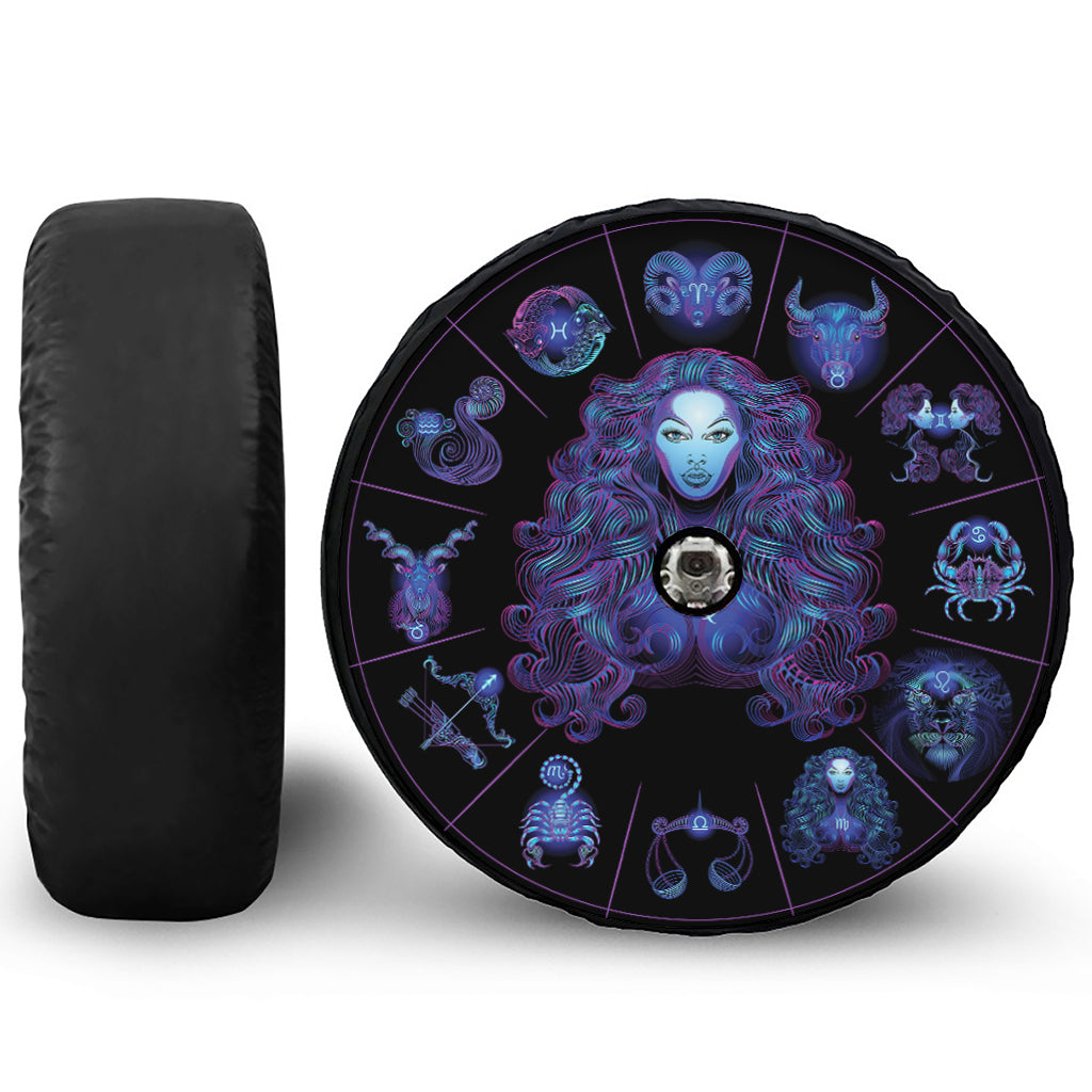 Virgo And Astrological Signs Print Tire Cover With Camera Hole