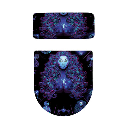 Virgo And Astrological Signs Print Toilet Lid And Tank Cover Set